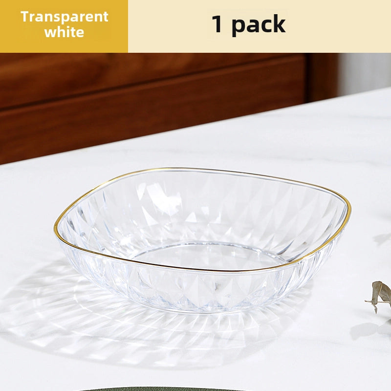 Light Luxury Transparent High-grade Bone Spitting Dish Household Dining Table Bone Dish Food Grade Snack Dish Fruit Dish Candy Nut Dish