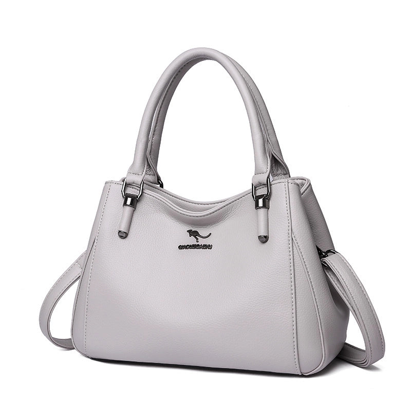 Women's Medium Pu Leather Solid Color Elegant Vintage Style Square Zipper Crossbody Bag