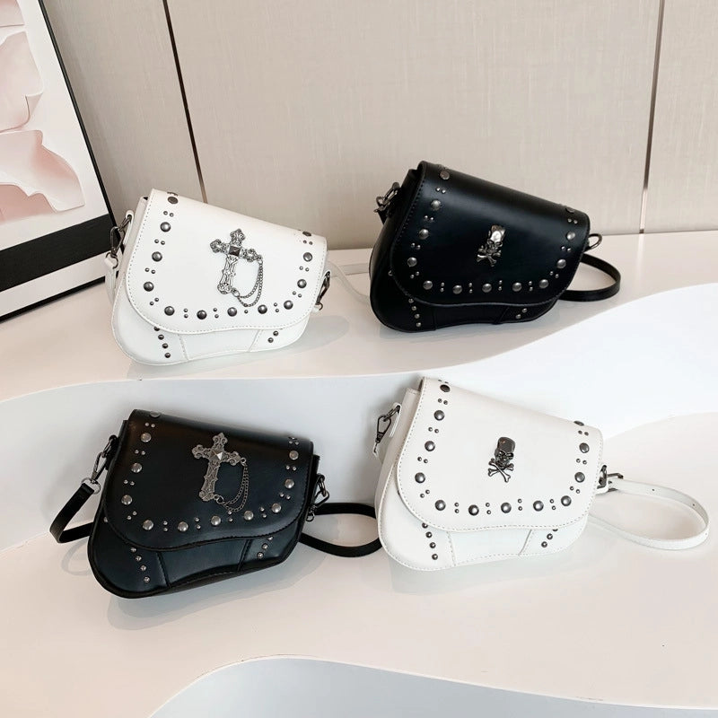 Women's Medium Pu Leather Cross Solid Color Streetwear Square Flip Cover Crossbody Bag