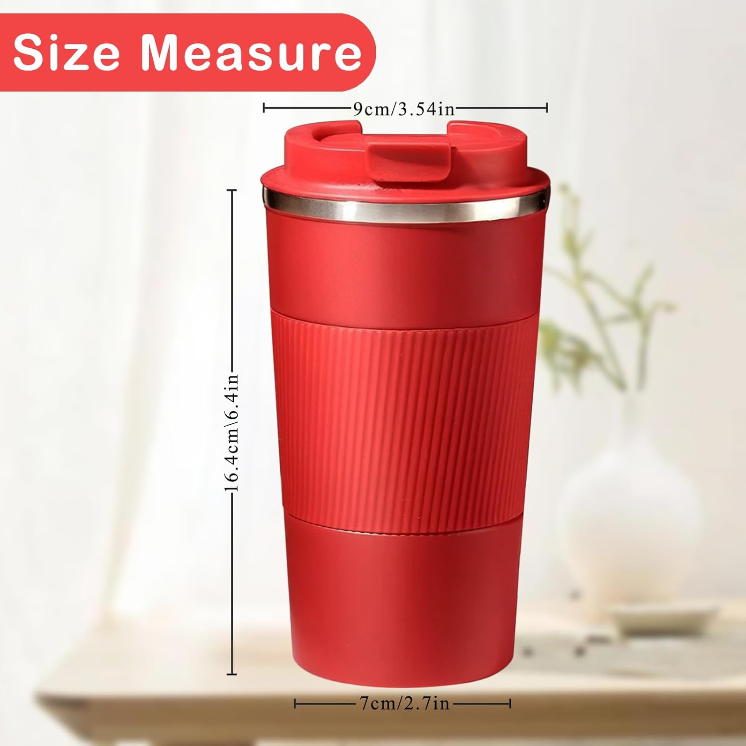 Senshuomy Travel Mug, Insulated Coffee Cup with Leakproof Lid, Reusable Coffee Cups Travel Cup, Stainless Steel thermaol Mug for Hot Cold Drinks (Green 380ml)