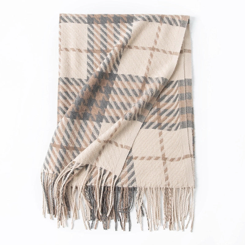 Women's  Plaid Imitation Cashmere Tassel Scarf