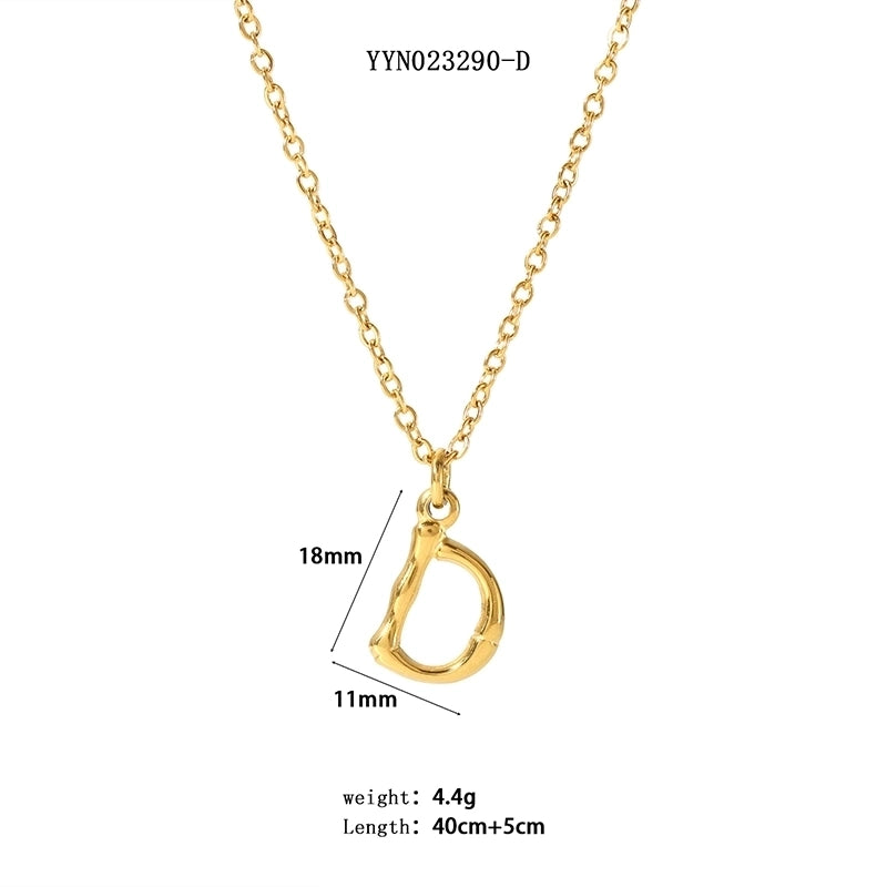 304 Stainless Steel 18K Gold Plated Minimalist Plating Letter Sweater Chain