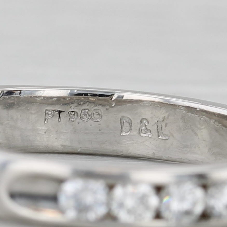 0.41ctw Diamond Wedding Band 950 Platinum Size 7.5-7.75 Stackable Ring