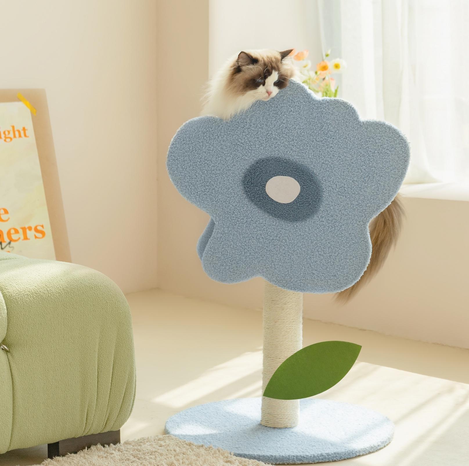 Wulee Cute Flower Shaped Cat Scratching Post Tree