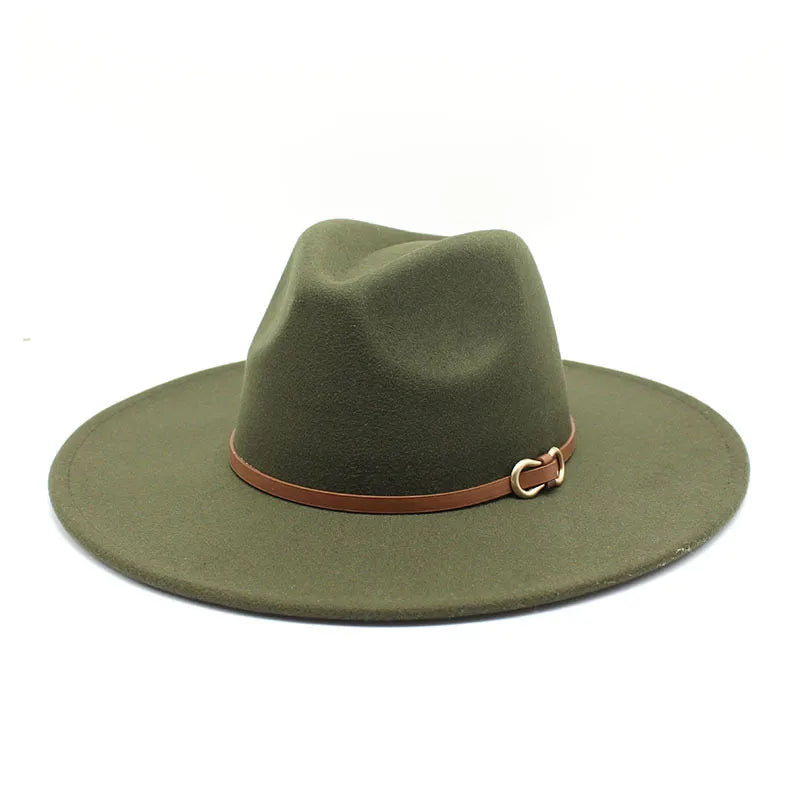 Fashion Autumn And Winter New Black Woolen Hat Jazz Hat For Men And Women 9.5cm