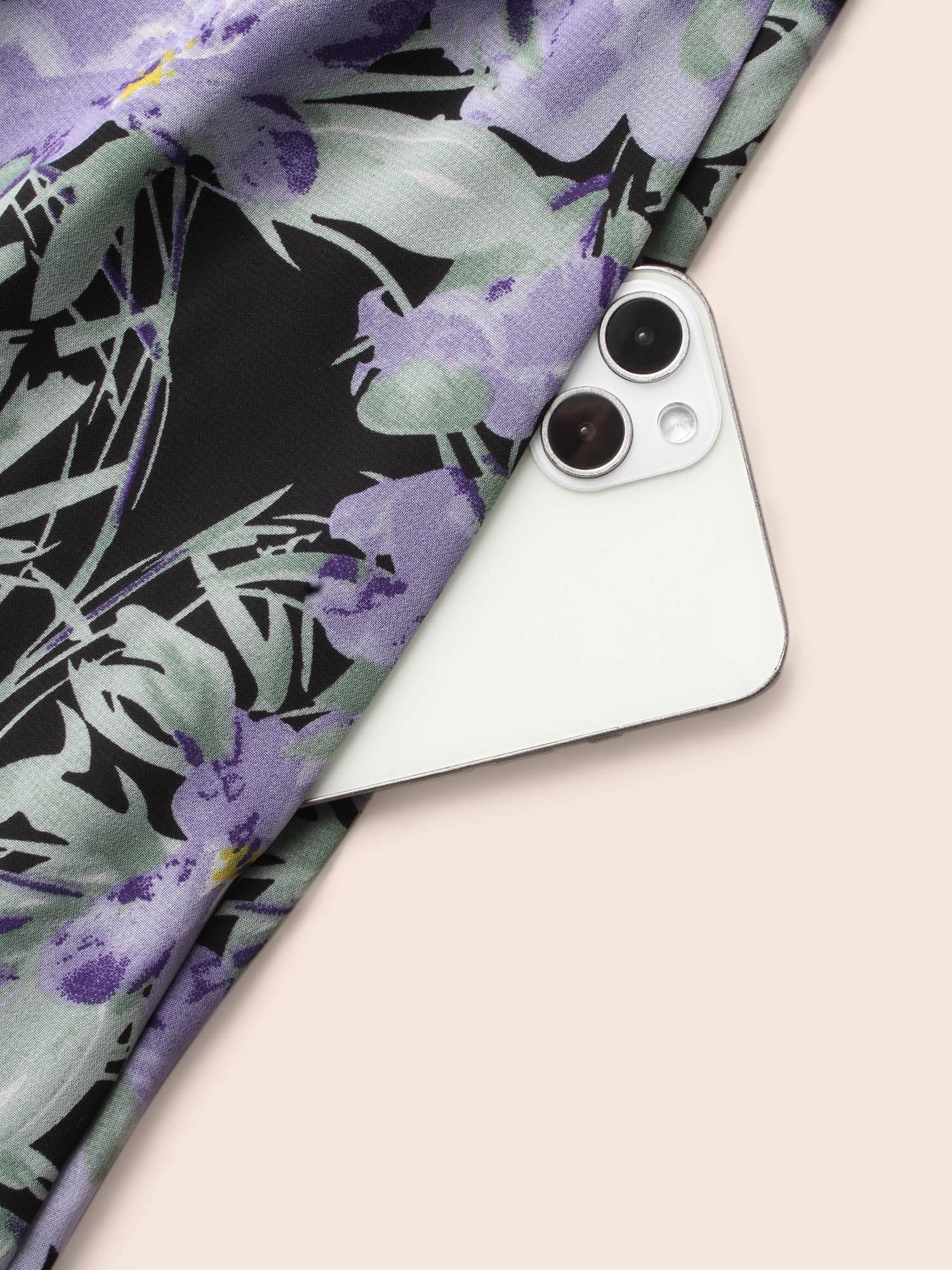 Heart Neckline Floral Contrast Webbing Dress