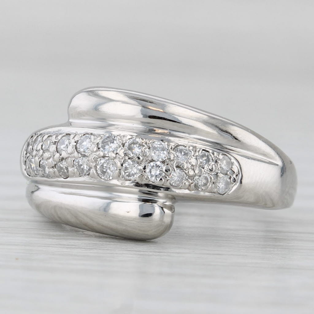 0.24ctw Diamond Bypass Ring 900 Platinum Size 5.25