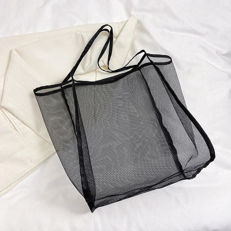 Women's Large Gauze Solid Color Basic Classic Style Open Tote Bag