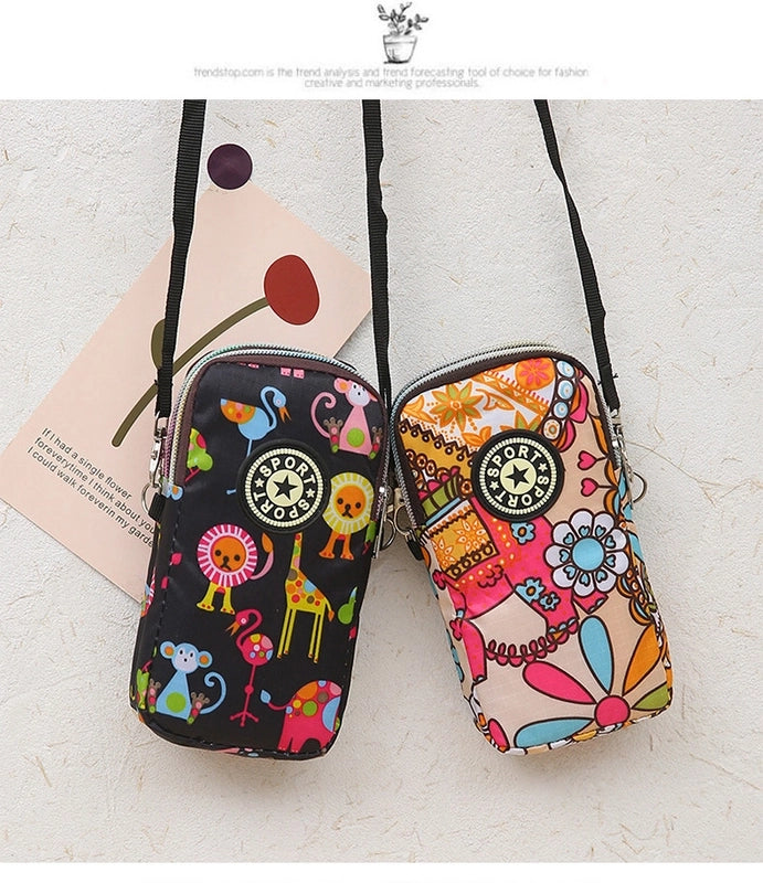 Women's Small Nylon Letter Fashion Square Zipper Crossbody Bag