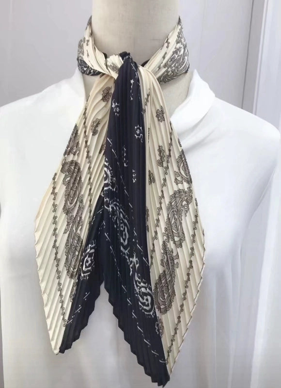 Women's Elegant Plaid Polka Dots Solid Color Satin Silk Scarf