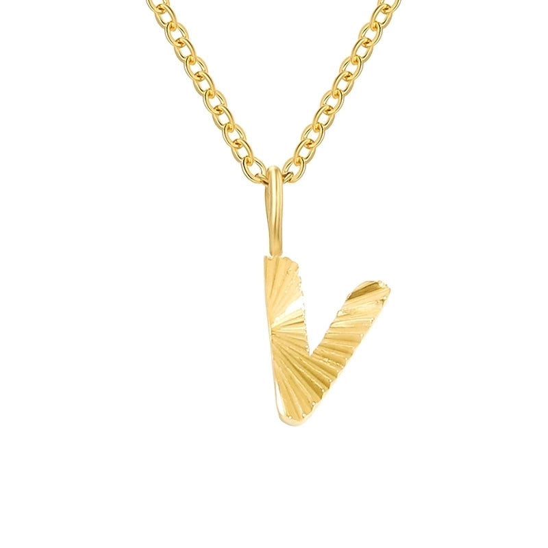 Minimalist Letter Stainless Steel Pendant Necklace In Bulk