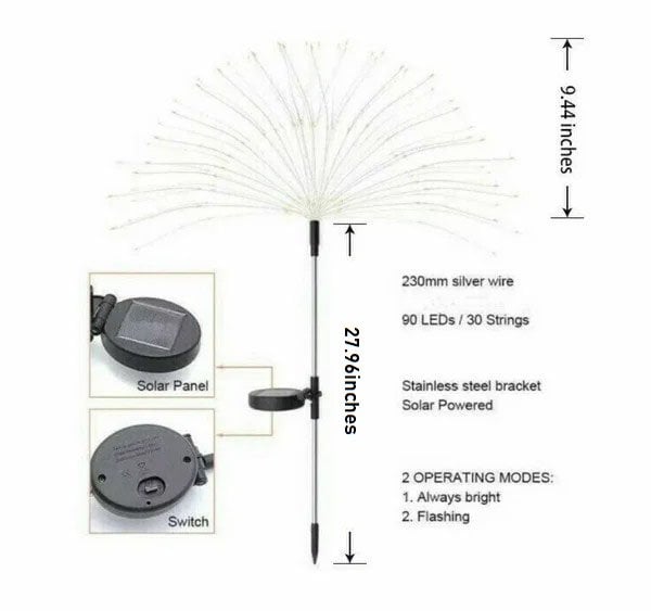 🔥Hot Sale-49% OFF🎁Waterproof Solar Garden Fireworks Lamp