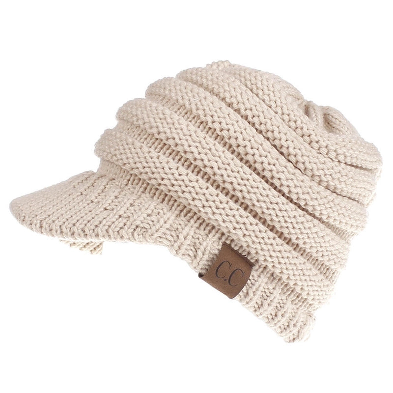 Autumn And Winter New Autumn And Winter Personalized Fashion Warm Knitted Ponytail Wool Hat Versatile Outdoor Cold-proof Warm Hat