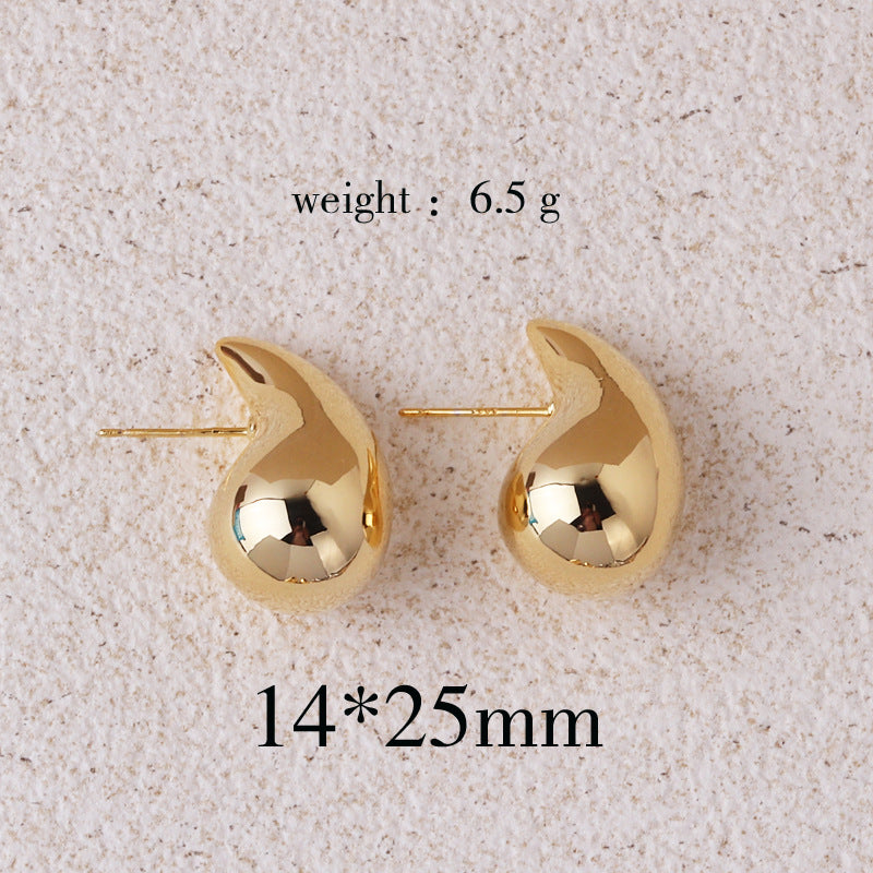 Fashion Droplet Copper Electroplating Stud Earrings