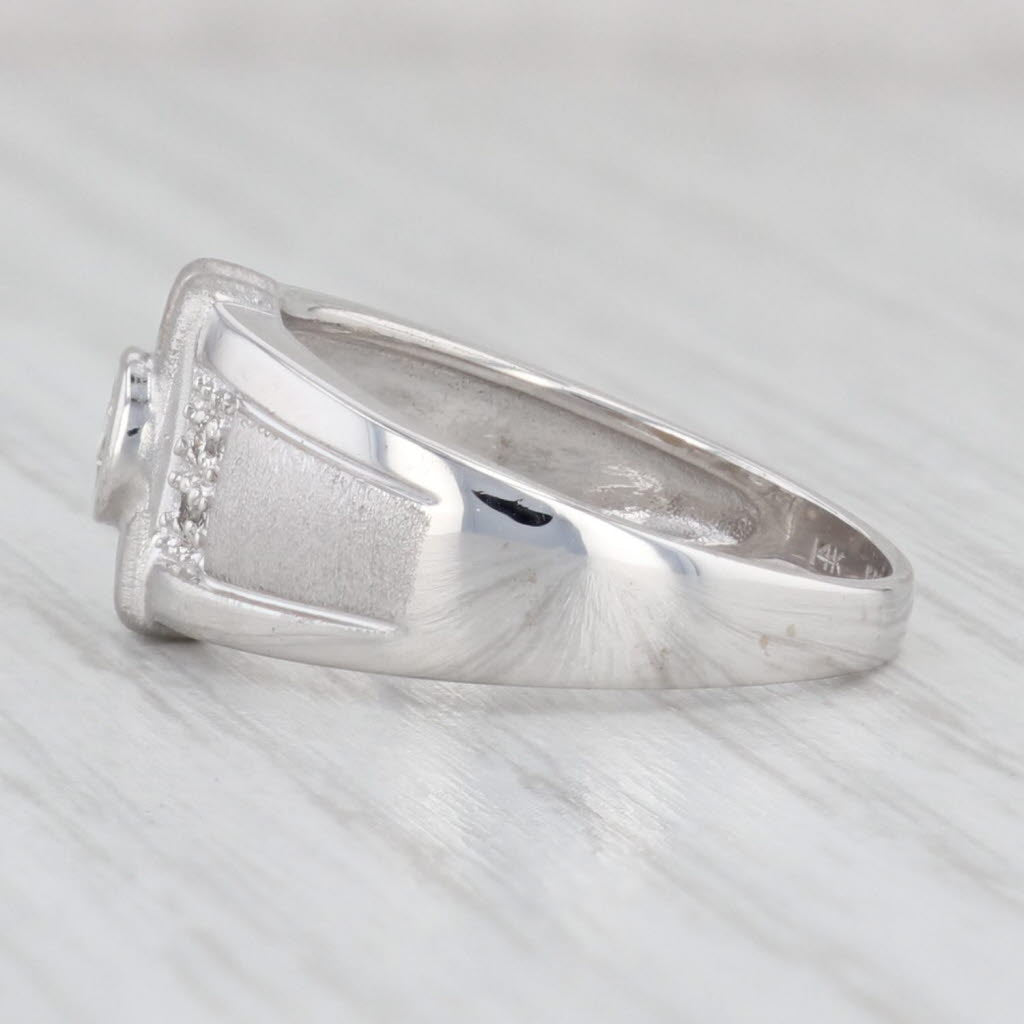 0.10ctw Round Diamond Ring 14k White Gold Size 6.75 Engagement