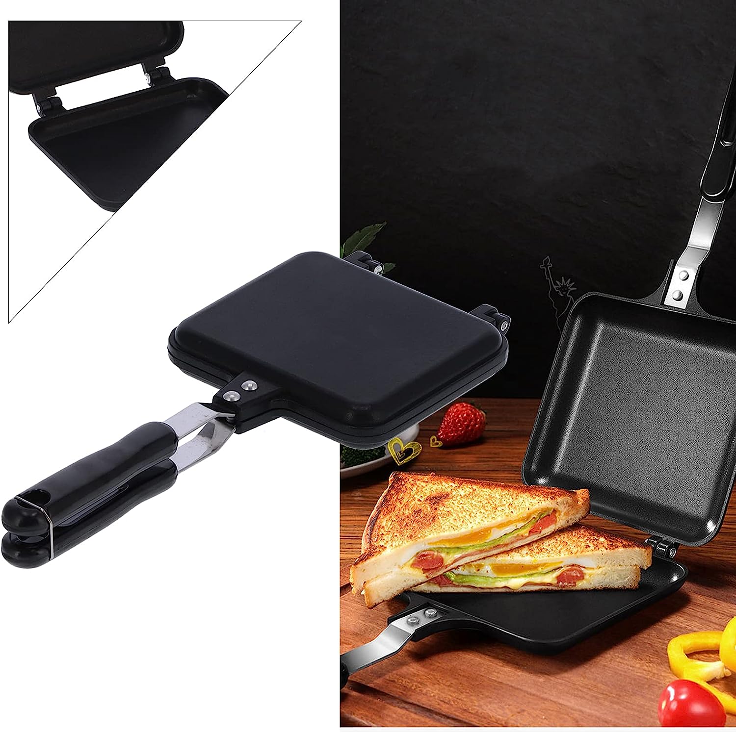 Nonstick Double-Sided Breakfast Frying Pan. Frying Pan For Toaster Breakfast Omelette