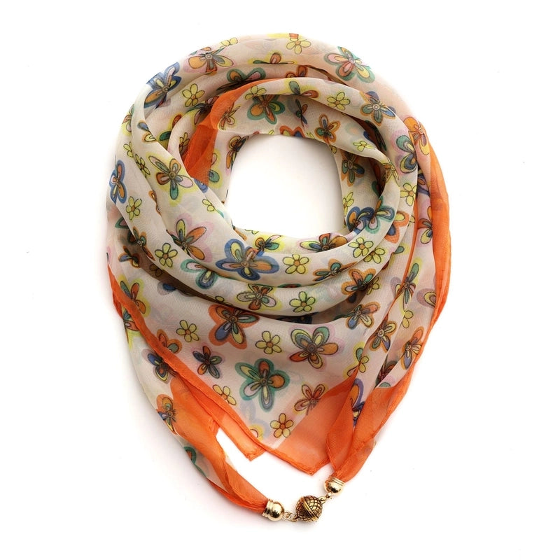 Women's Elegant Sweet Letter Flower Polyester Printing Silk Scarf