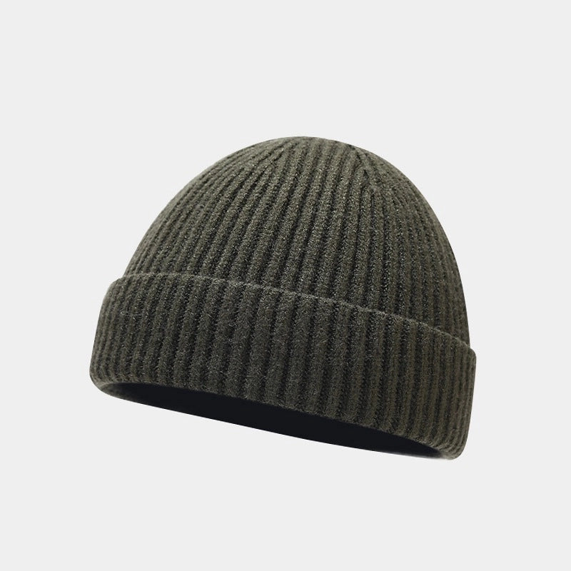 Unisex Basic Minimalist Solid Color Eaveless Wool Cap