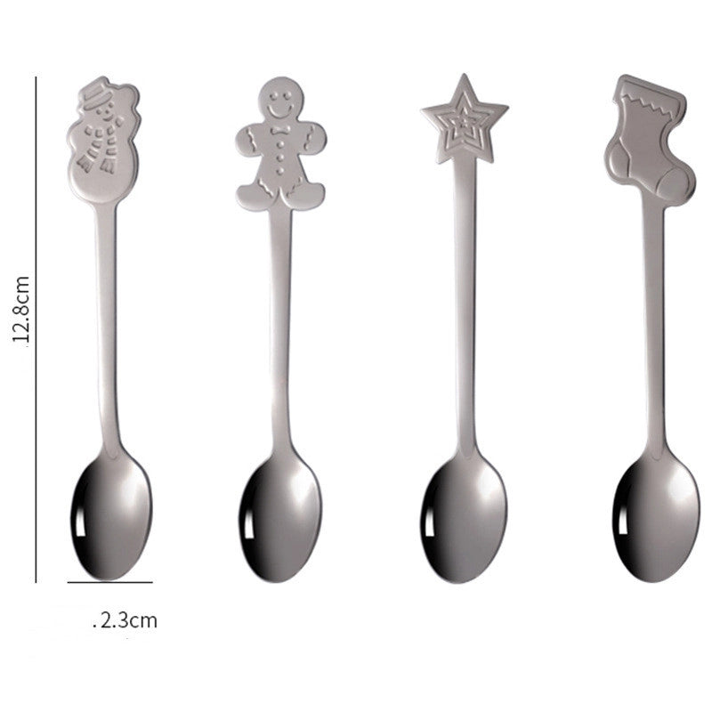 Christmas Fashion Cartoon Stainless Steel Festival Spoon 1 Set