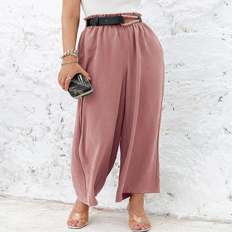 Summer High Waisted Wide Linen Pants For Women