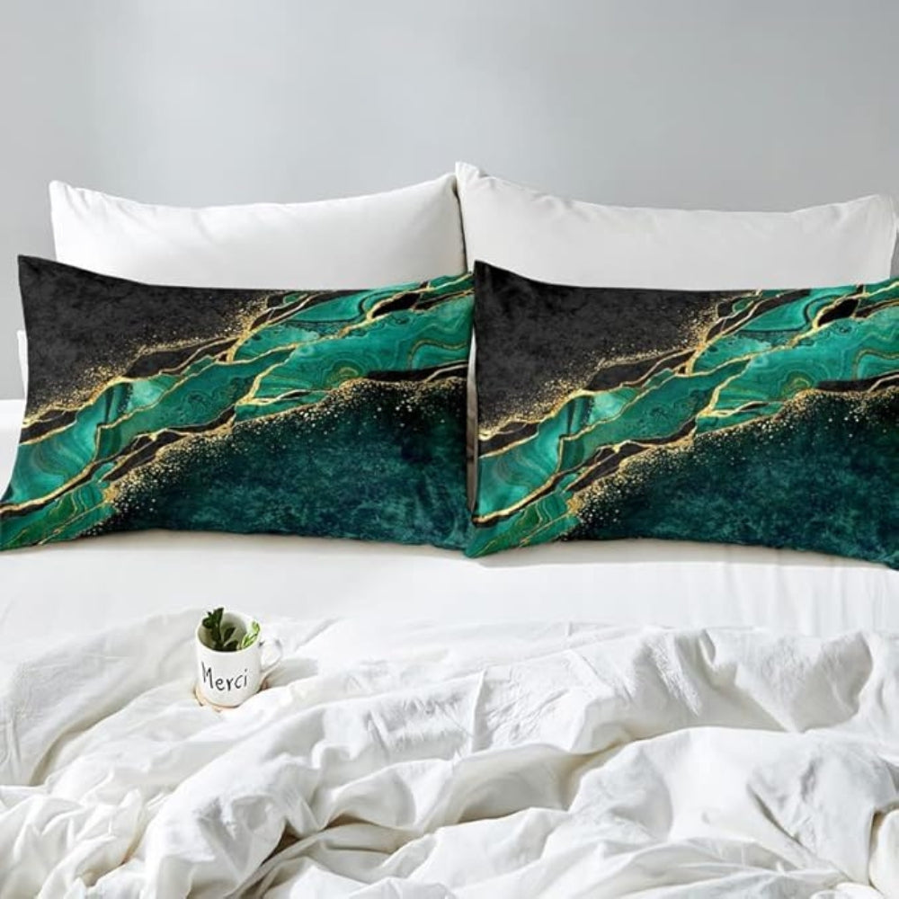 Jade Opulent Gold Accent Quilt Cover Set
