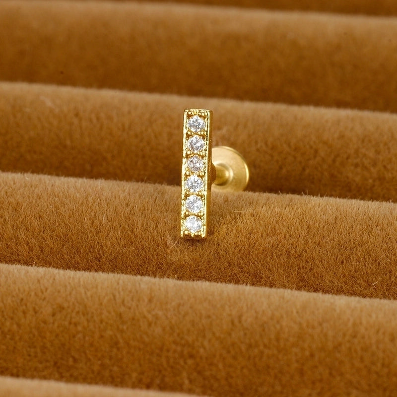 1 Piece Ig Style Minimalist Star Heart Shape Flower Plating Inlay Stainless Steel Zircon Ear Studs
