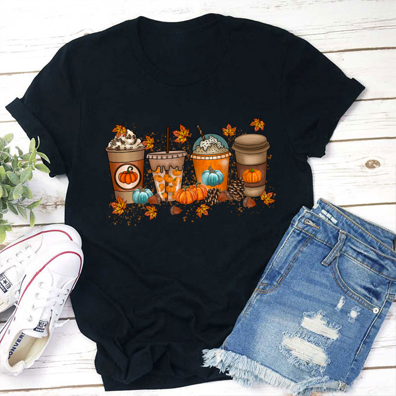 Fall Coffee Teacher T-Shirt