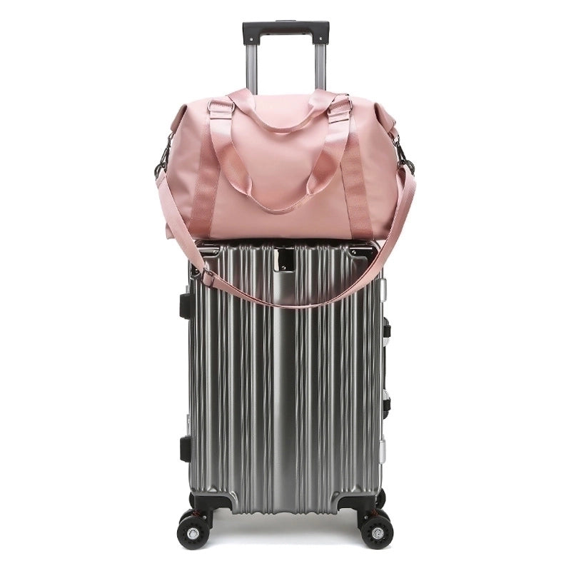 Unisex Vacation Solid Color Nylon Waterproof Travel Bags