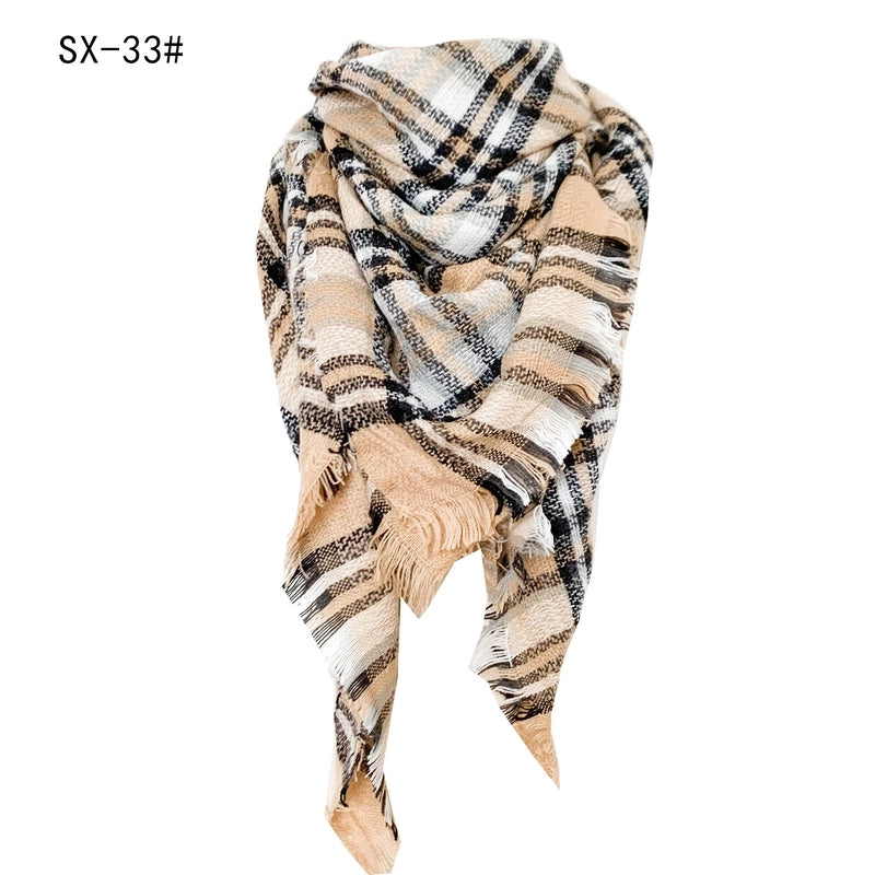 Autumn And Winter Imitation Cashmere Qicaigei Square Scarf Triangular Binder Scarf Women's Neck Warmer Shawl