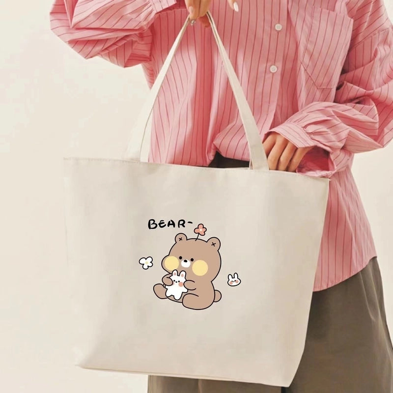 Women's Medium Canvas Letter Classic Style Square Zipper Shoulder Bag