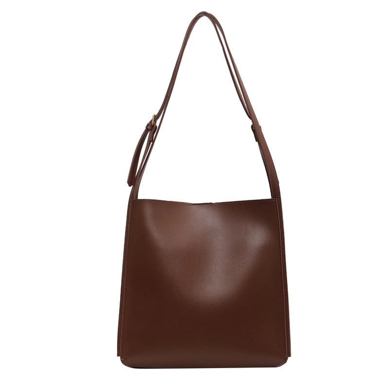 Women's All Seasons Pu Leather Solid Color Streetwear Square Open Shoulder Bag