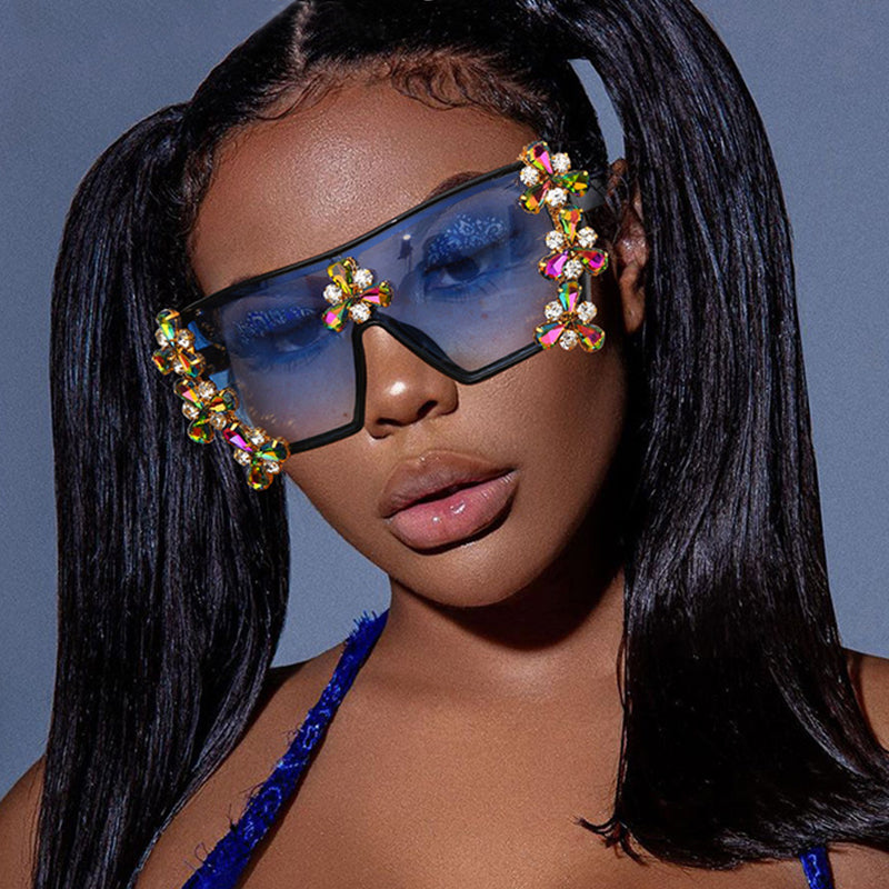 Fashion Casual Patchwork Rhinestone Sunglasses