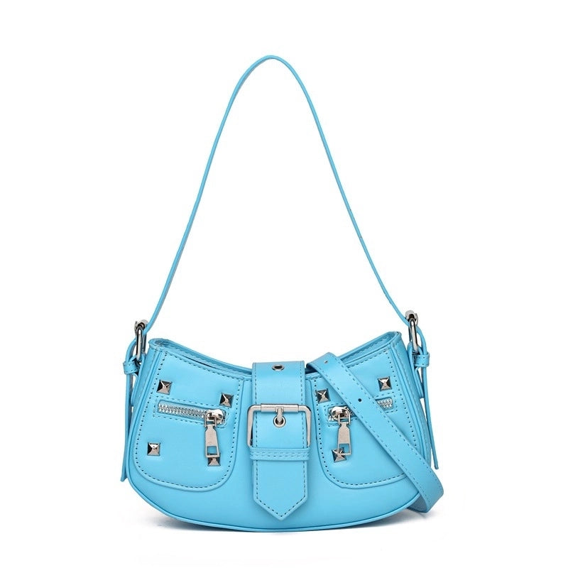 Women's Medium Pu Leather Solid Color Streetwear Magnetic Buckle Underarm Bag