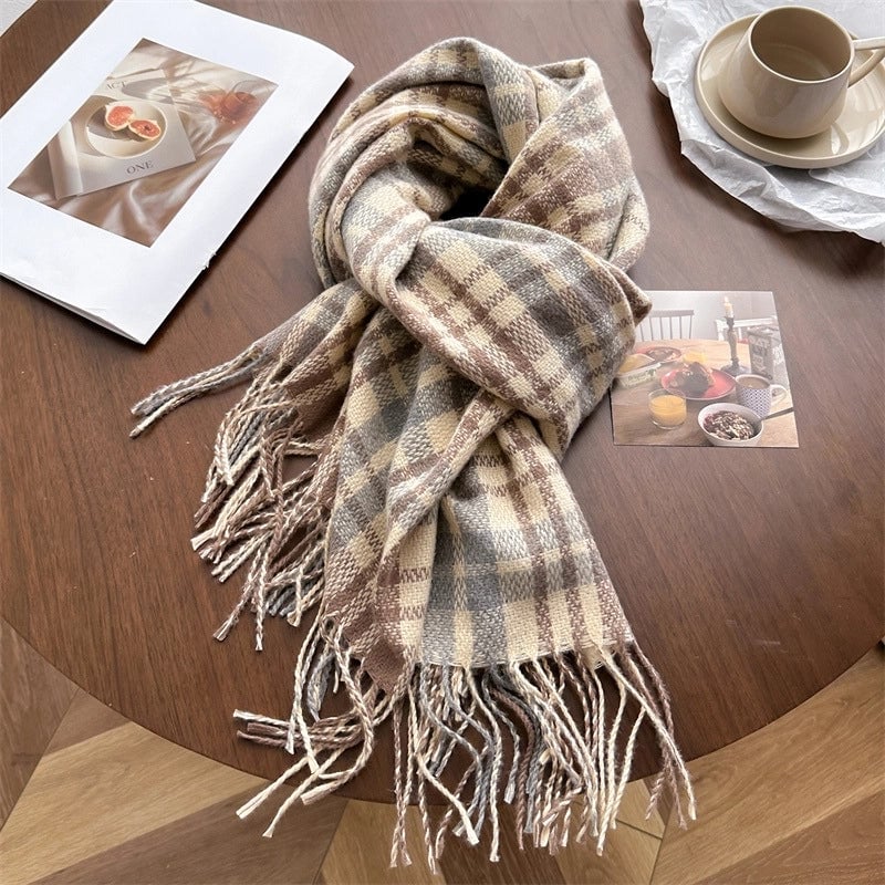 Unisex Business Basic Minimalist Tassel Imitation Cashmere Polyester Scarf