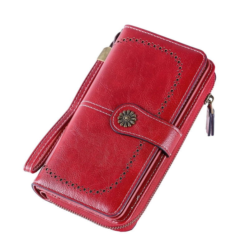 Women's Solid Color Pu Leather Zipper Wallets