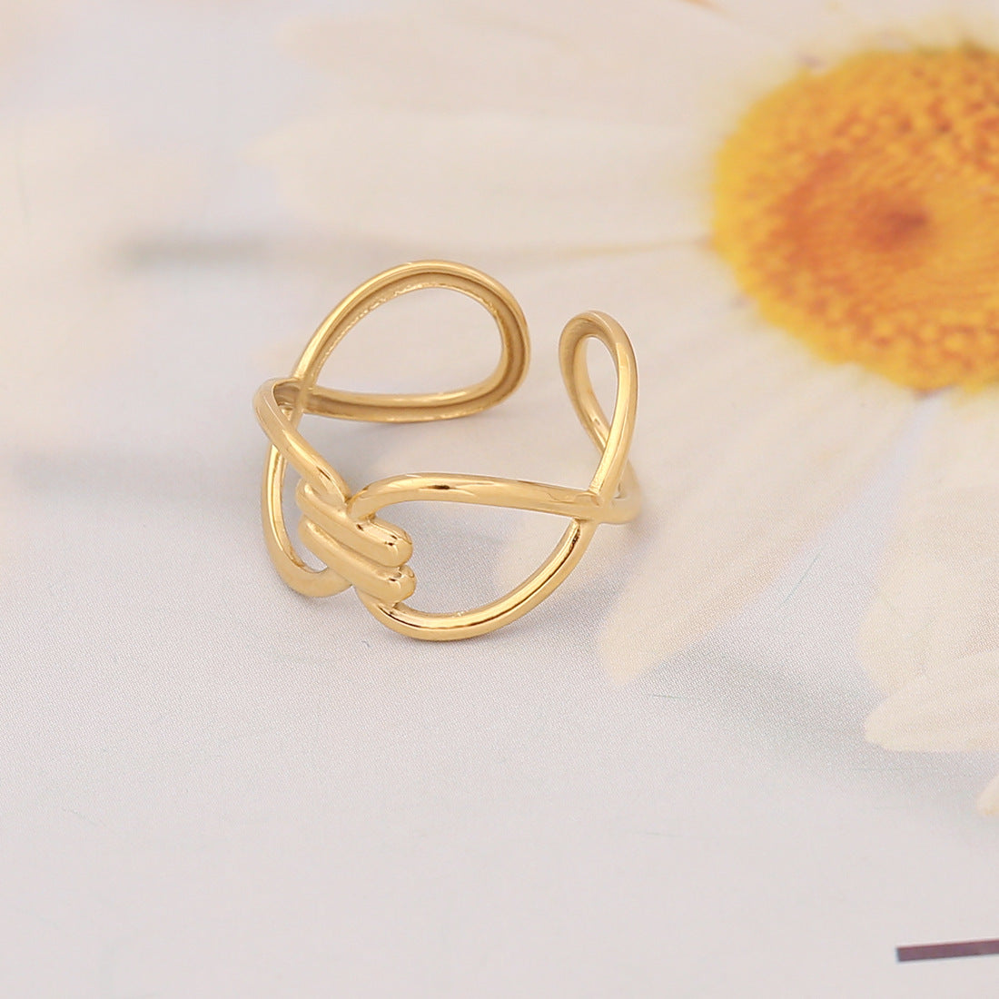 Women Heart Animal Metal Geometric Stainless Steel Rings