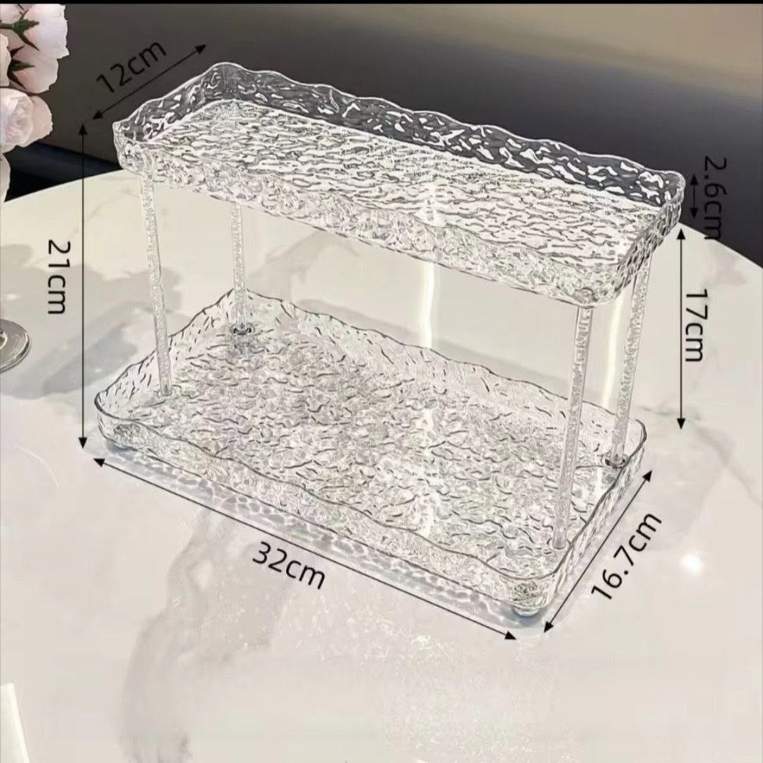 Diamond Pattern 2-Tier Acrylic Rack