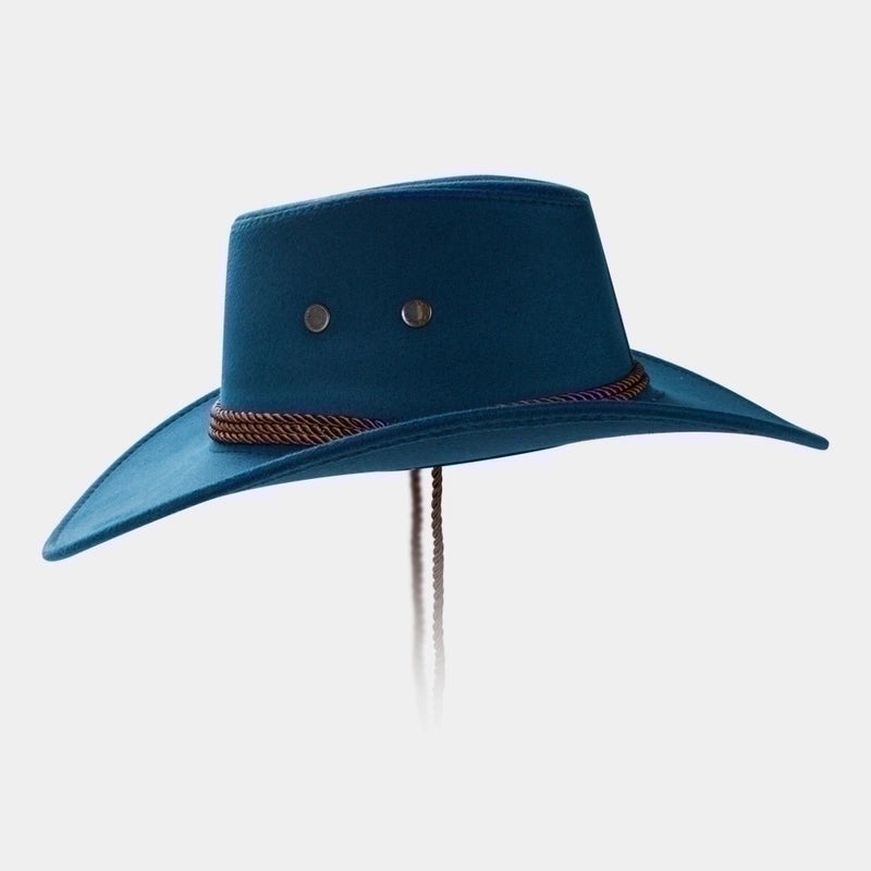 Cowboy Fedora Hat Big Brim Cowboy Hat Suede Outdoor Sun Hat Men's Riding Hat