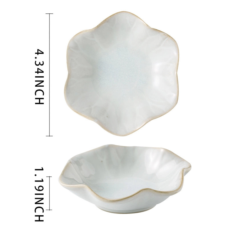 Jewelry Plate Tray Blue And Pink Storage Plate Household Snack Dish Taste Dish Ceramic Lotus Jewelry Plate