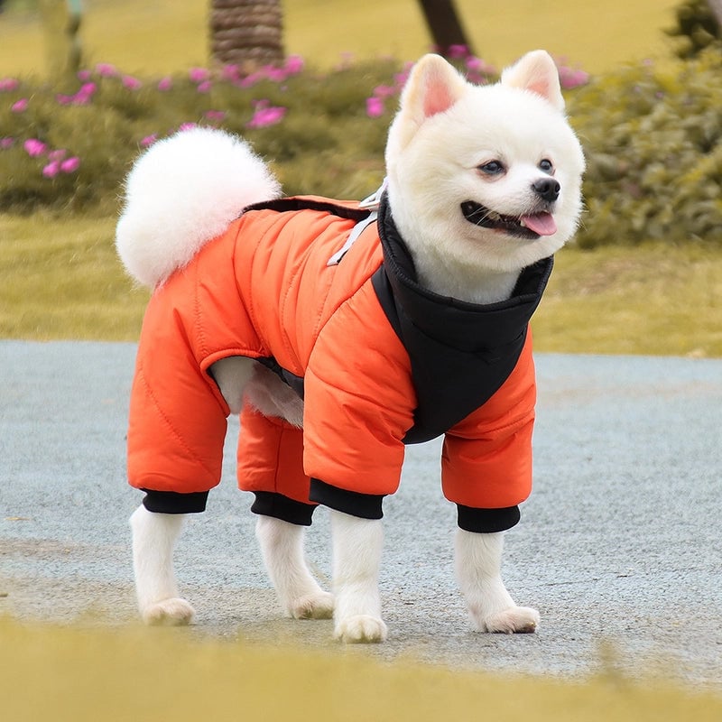 New Winter Solid Color Warm Windproof Dog Cotton Coat