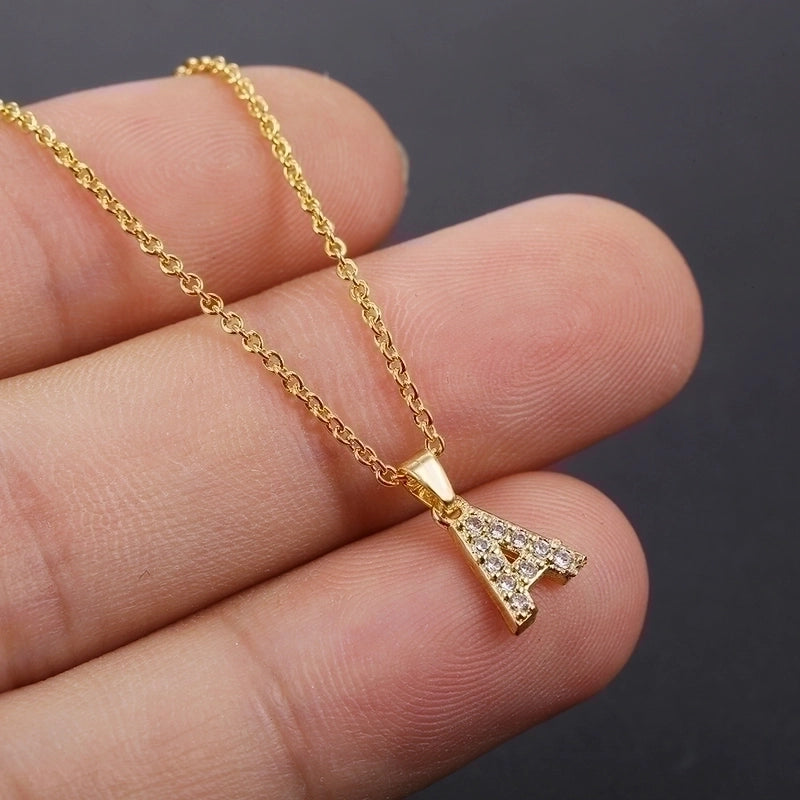 Brass Cable Chain Letter Necklace