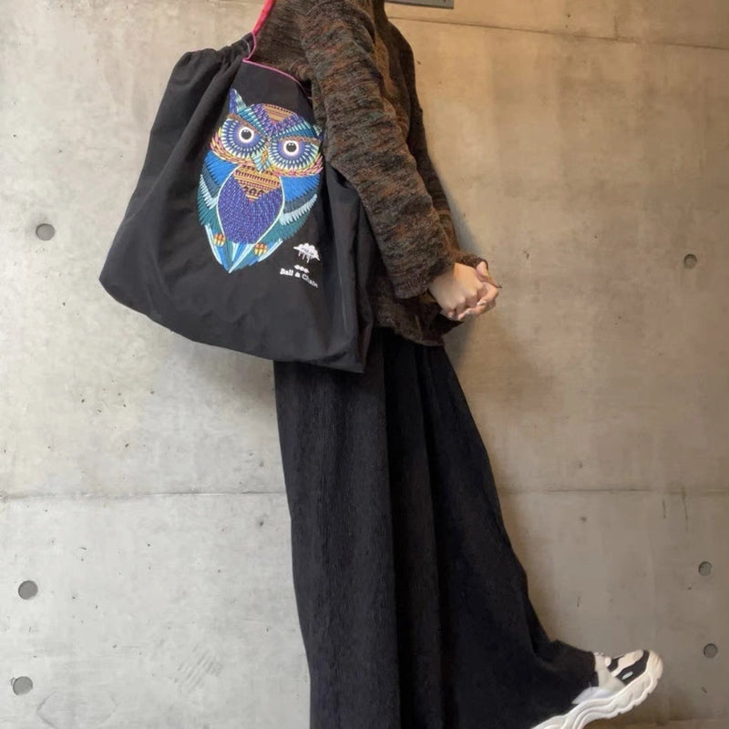 Women's Large Nylon Animal Donuts Basic Classic Style Square Open Shopping Bags