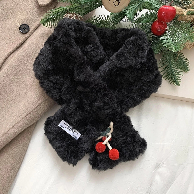 Women's Sweet Cherry Flower Polyester Scarf