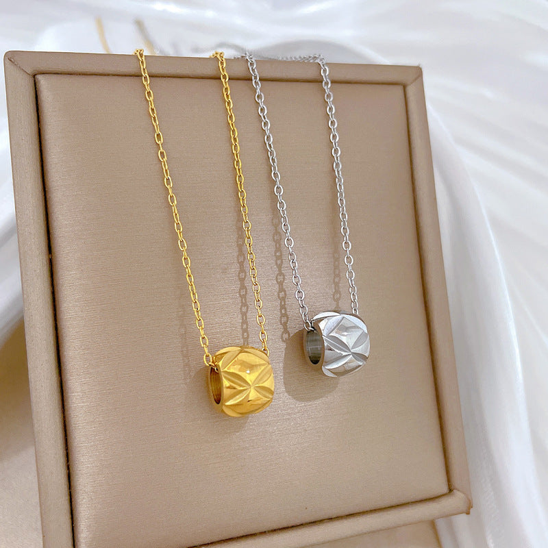 Small Waist Crack Furnace Real Gold Necklace Female Ins Clavicle Chain With