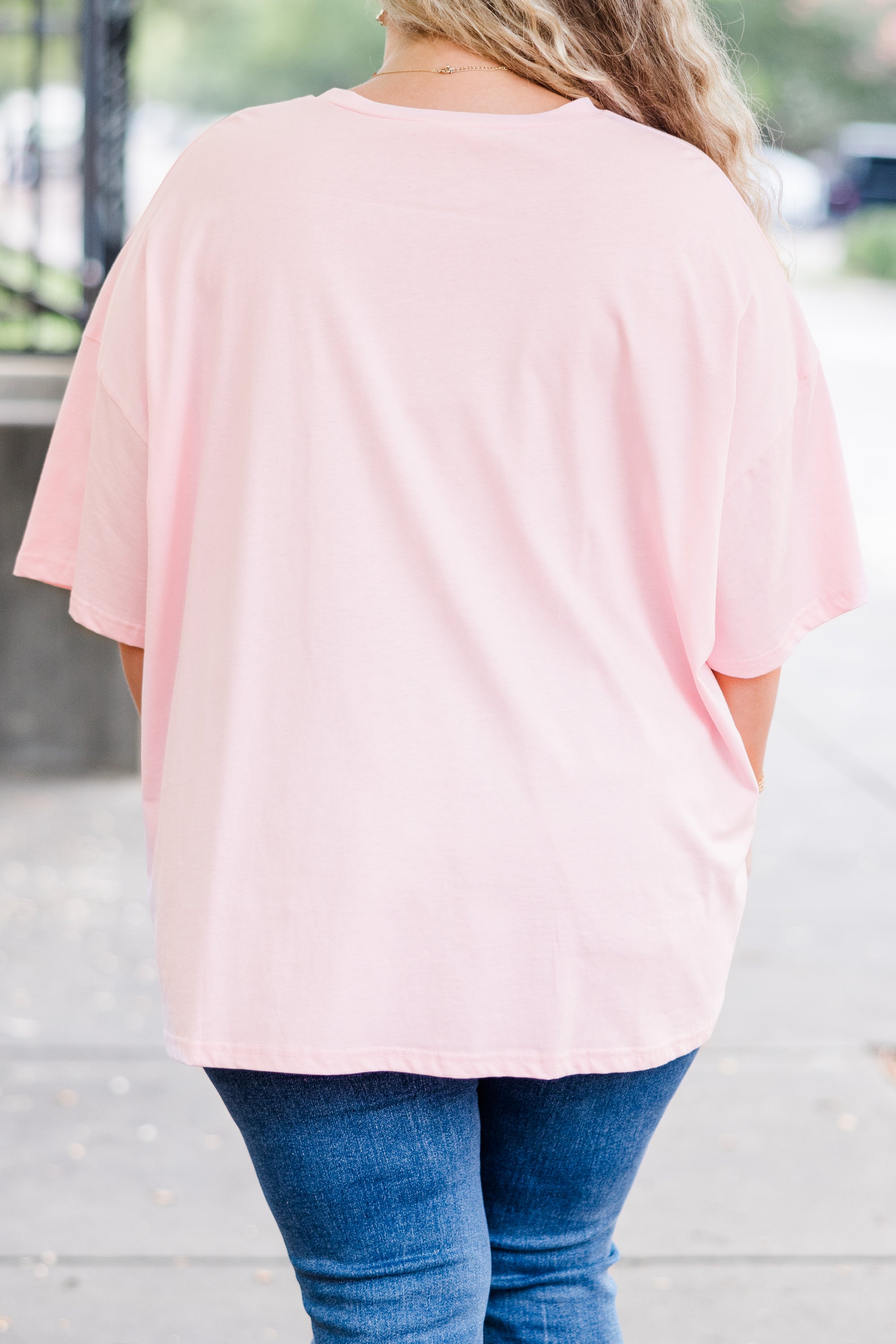 Only Treats Boyfriend Tee. Cream Pink