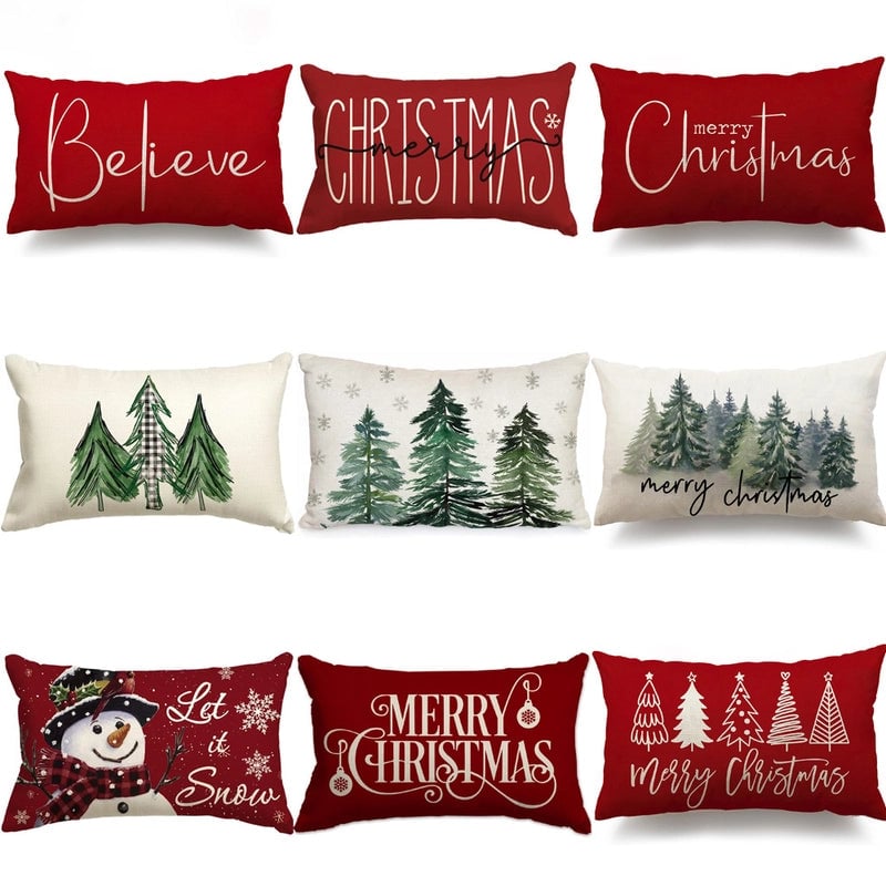 Christmas Vacation Letter Linen Pillow Cases Couch & Sofa Decor