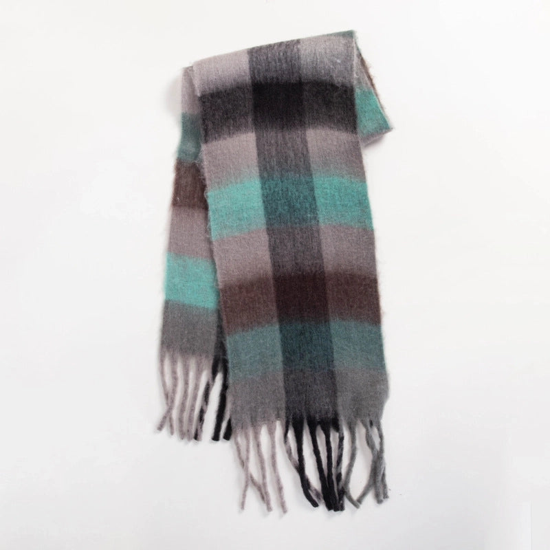 Women's Sweet Color Block Polyester Scarf