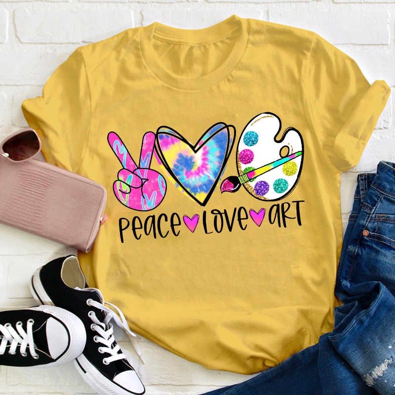 Peace Love And Art Teacher T-Shirt