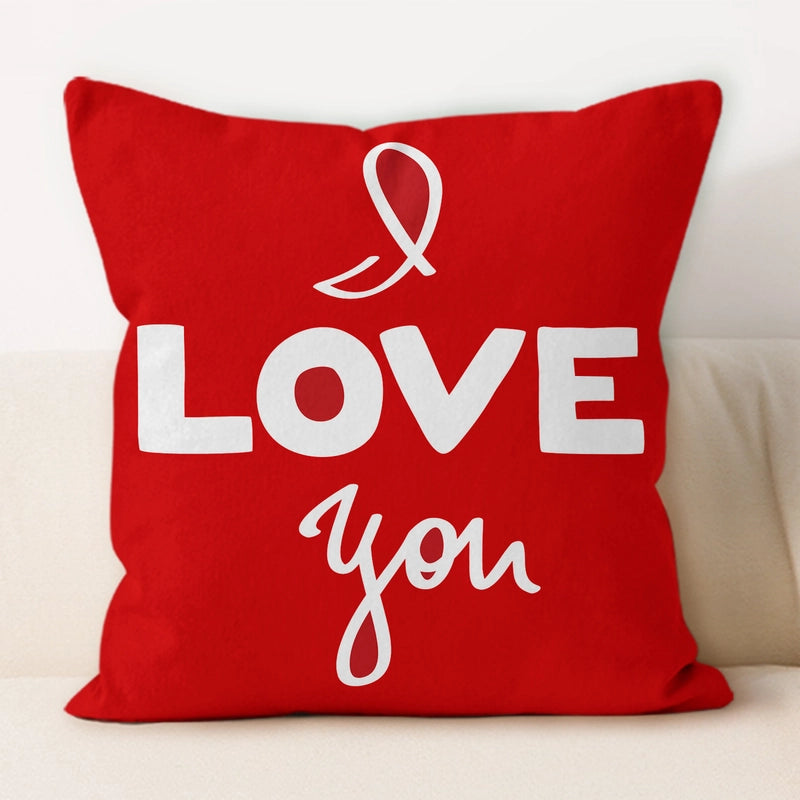Valentine'S Day Minimalist Letter Plush Throw Pillow Pillow Cases Couch & Sofa Decor