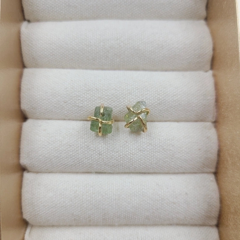 2 Pieces Minimalist Geometric Plating Crystal Ear Studs